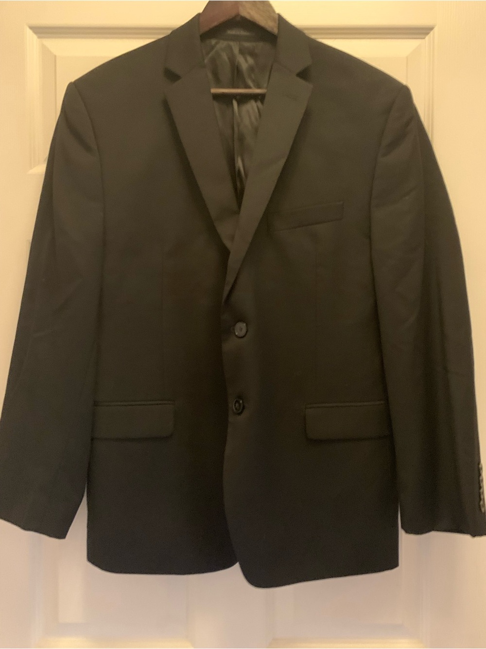Men’s Calvin Klein Wool Slim Fit 2-Button Black Blazer Size 44